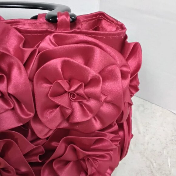Red Satin Rosette Handbag by Lori Greiner - Picture 4 of 6